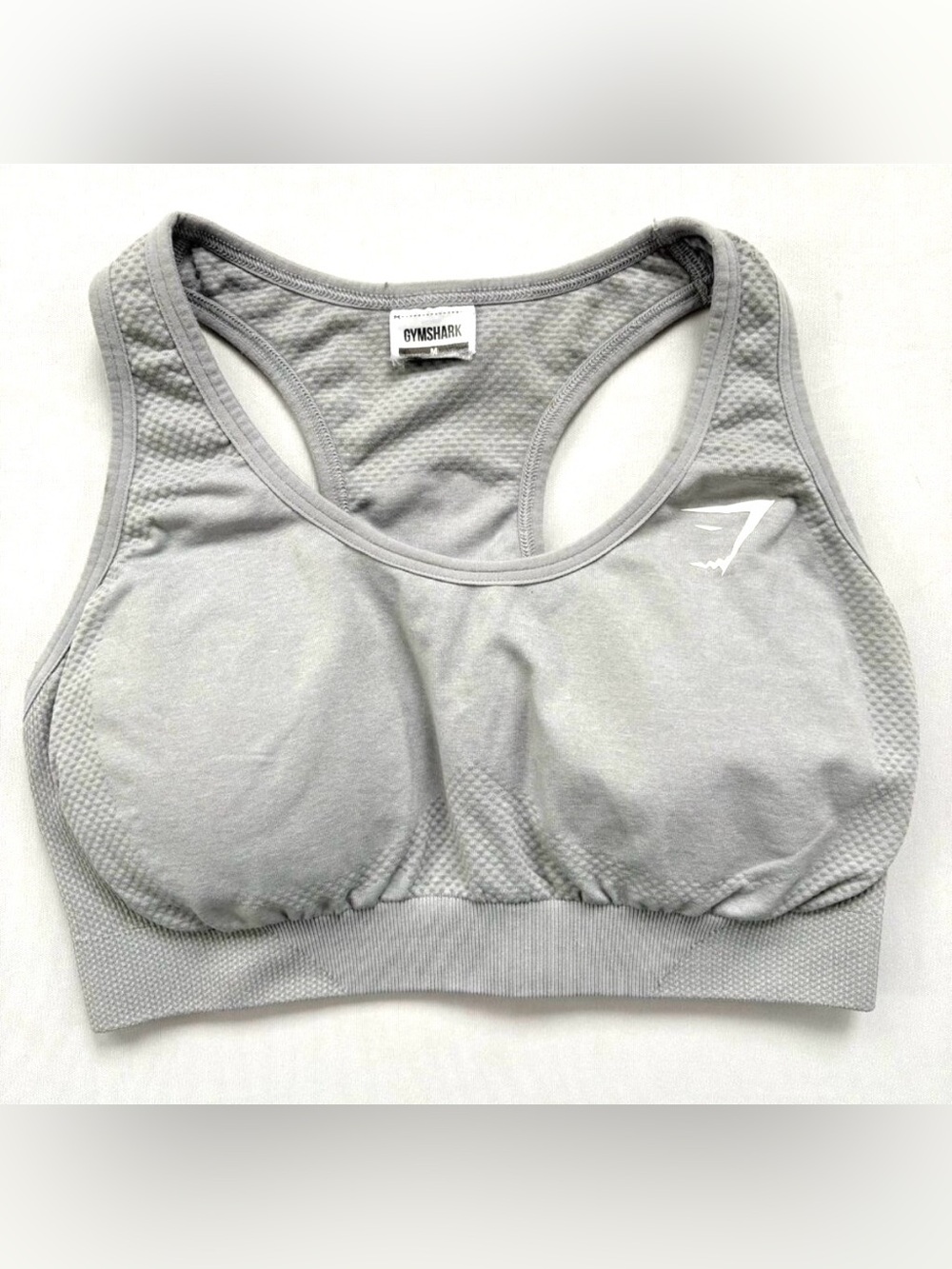 Gymshark Womens Medium Gray Vital Seamless 2.0 Sports Bra Padded Racerback